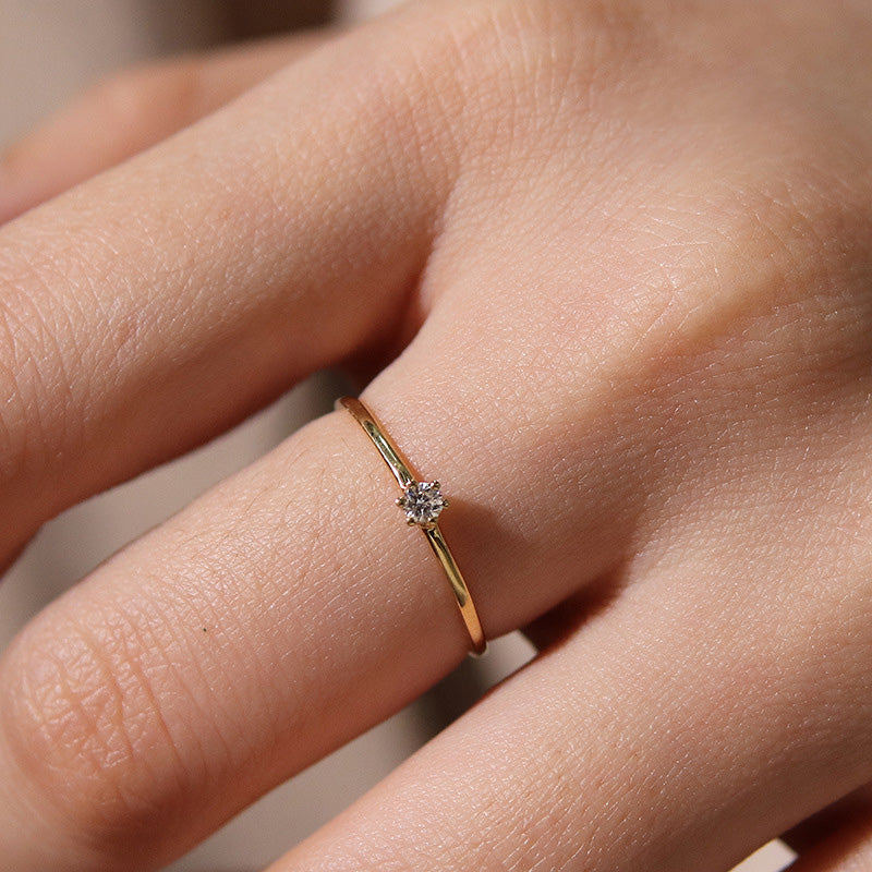 GOLD FINE CUBIC ZIRCONIA RING - Luminous Amore