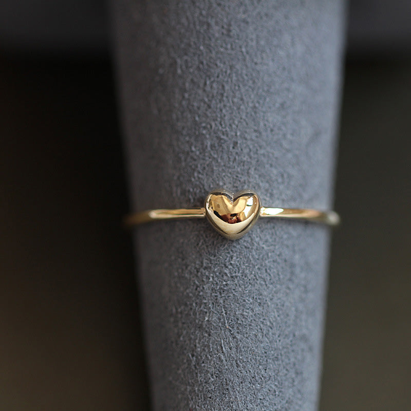 SINGLE HEART CHAIN RING - Luminous Amore