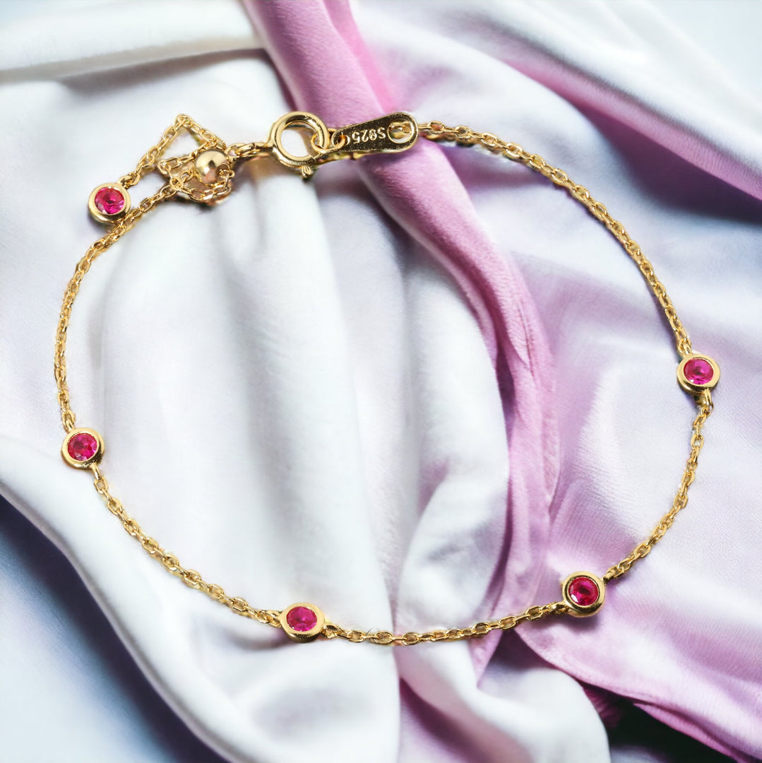 MINI RUBY BEADED BRACELET - Luminous Amore
