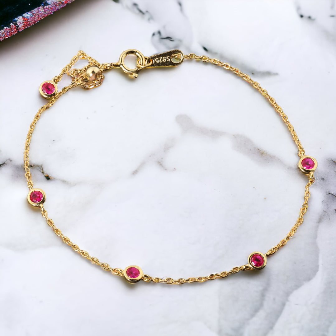 MINI RUBY BEADED BRACELET - Luminous Amore